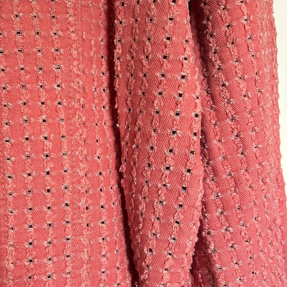 NWOT POL Pink Vintage Washed Textured Woven Twill Jacket Raw Edge Size Small - Picture 3 of 5